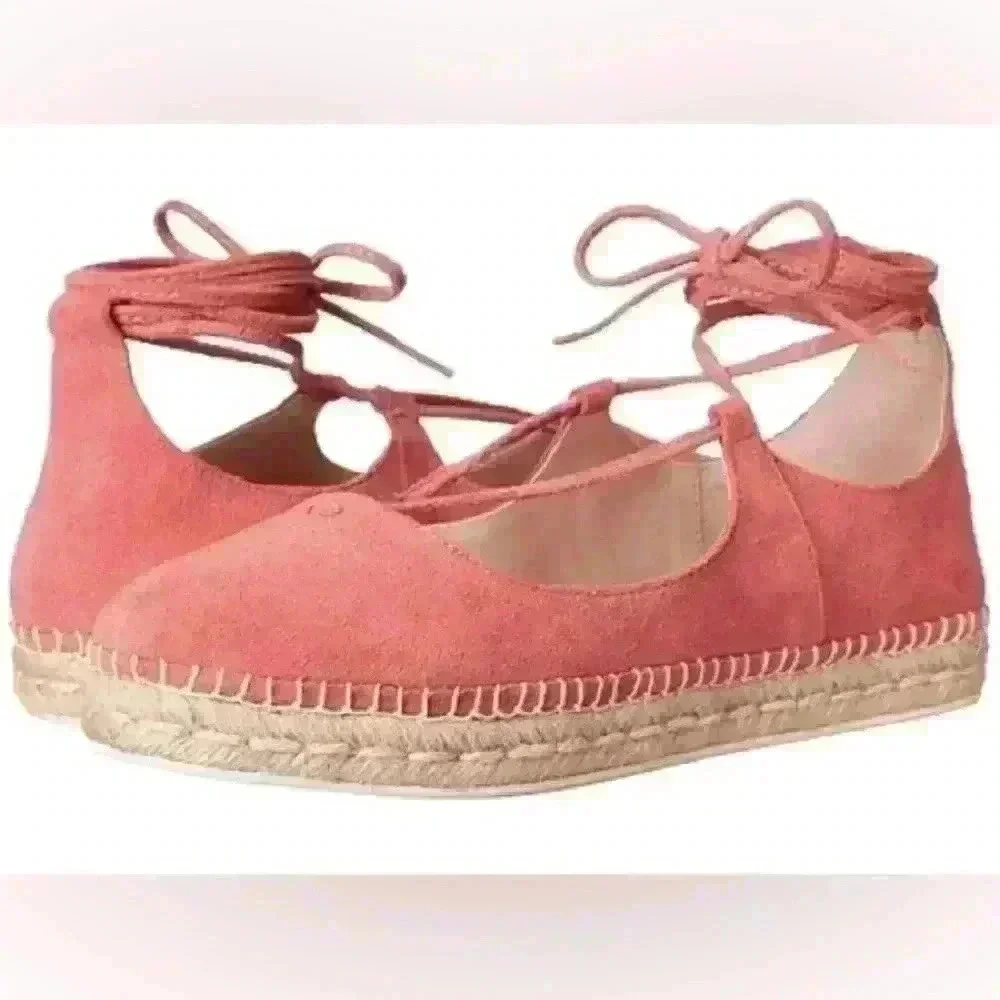 Steve Madden women’s Coral Suede Espadrille Flats with Ankle Wrap - Size 9B